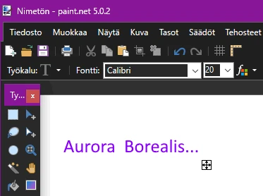 Teksti työkalun käyttö